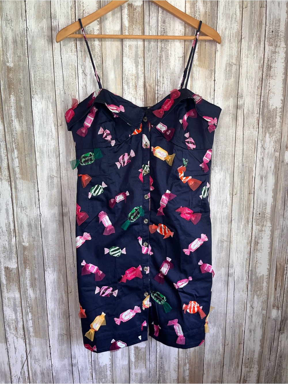 Maeve Anthropologie Candy Print 3D Tulle Appliqué Midi Dress 10 NWT - Picture 2 of 7